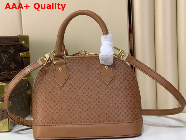 Louis Vuitton Alma BB Noisette Calfskin Leather with Minigram a New Leather Signature M29491 Replica