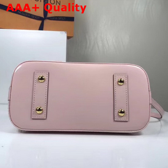 Louis Vuitton Alma BB Rose Ballerine Monogram Vernis Leather with Leather Patches and Studs Replica