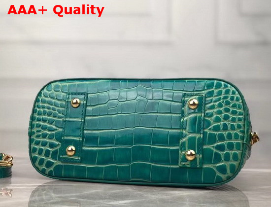 Louis Vuitton Alma BB in Green Alligator Leather Replica
