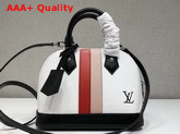 Louis Vuitton Alma BB in White Epi Leather with Two Tone Stripe Replica