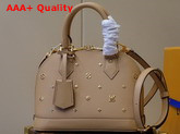Louis Vuitton Alma BB with Metallic Monogram Pattern Camel Brown Calfskin Leather M58638 Replica