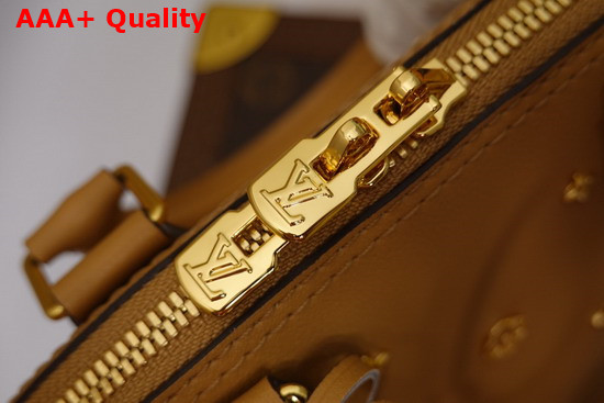 Louis Vuitton Alma BB with Metallic Monogram Pattern Camel Brown Calfskin Leather M58638 Replica