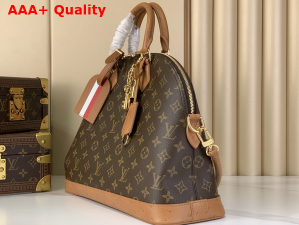 Louis Vuitton Alma MM Soft Celebration Monogram Coated Canvas and Ostrich Leather Trim N30049 Replica