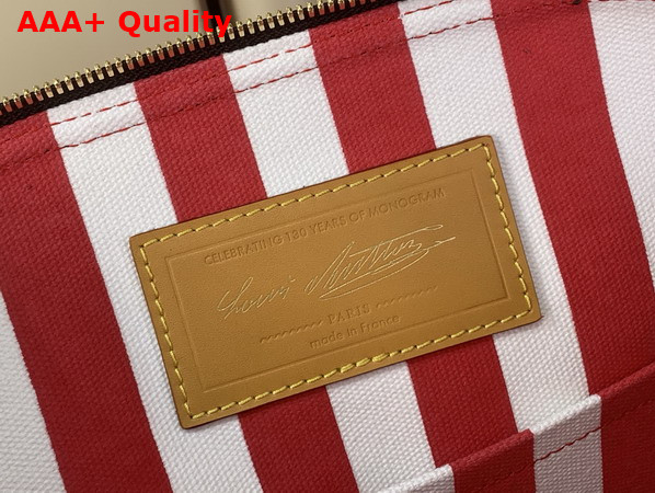 Louis Vuitton Alma MM Soft Celebration Monogram Coated Canvas and Ostrich Leather Trim N30049 Replica