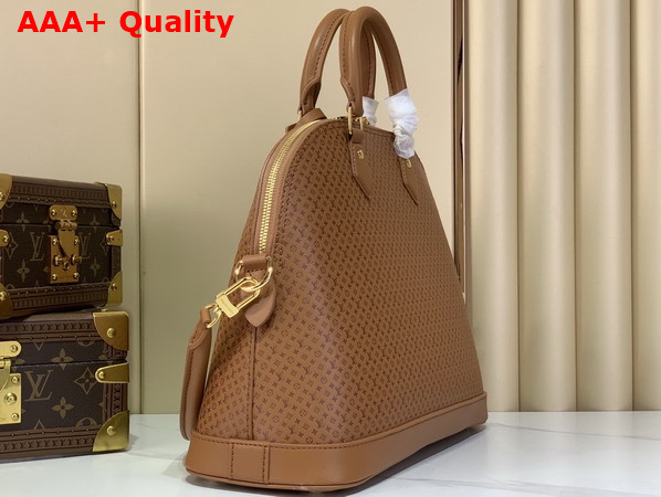 Louis Vuitton Alma MM Soft Noisette Calfskin Leather Resort Collection in Minigram M28517 Replica