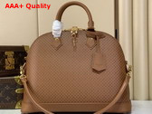 Louis Vuitton Alma MM Soft Noisette Calfskin Leather Resort Collection in Minigram M28517 Replica