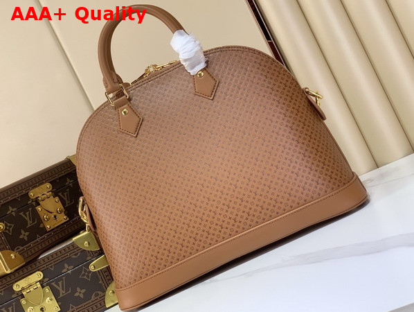 Louis Vuitton Alma MM Soft Noisette Calfskin Leather Resort Collection in Minigram M28517 Replica