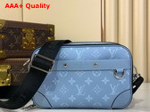 Louis Vuitton Alpha Messenger Compact Bag in Sky Blue Monogram Coated Canvas and Taiga Cowhide Leather M14073 Replica