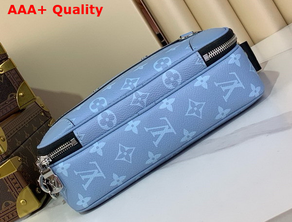Louis Vuitton Alpha Messenger Compact Bag in Sky Blue Monogram Coated Canvas and Taiga Cowhide Leather M14073 Replica