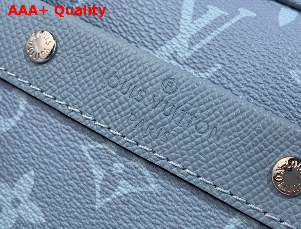 Louis Vuitton Alpha Messenger Compact Bag in Sky Blue Monogram Coated Canvas and Taiga Cowhide Leather M14073 Replica