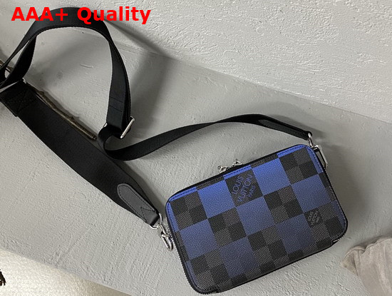 Louis Vuitton Alpha Wearable Wallet Blue Damier Graphite Giant Coated Canvas N60414 Replica