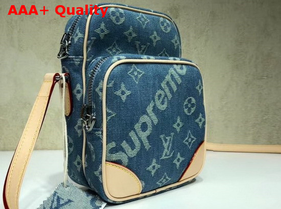 Louis Vuitton Amazon Shoulder Bag in Blue Monogram Denim Replica