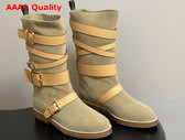 Louis Vuitton Amiral Flat Boot in Beige Suede Calf Leather 1AK3QN Replica