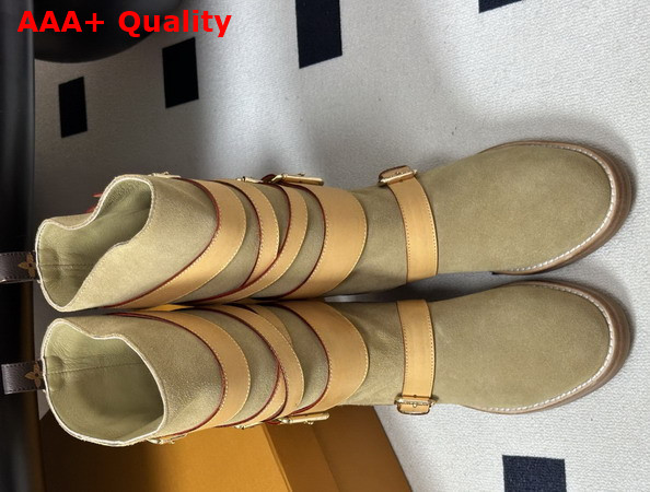 Louis Vuitton Amiral Flat Boot in Beige Suede Calf Leather 1AK3QN Replica
