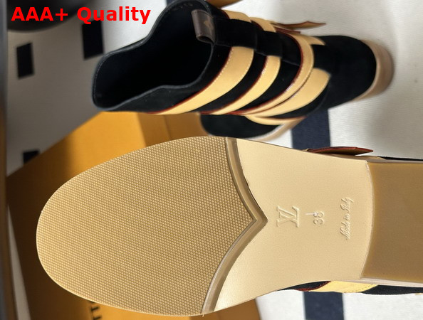 Louis Vuitton Amiral Flat Boot in Black Suede Calf Leather Replica