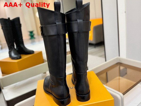Louis Vuitton Amiral High Boot in Black Plain Calf Leather 1AGWIC Replica