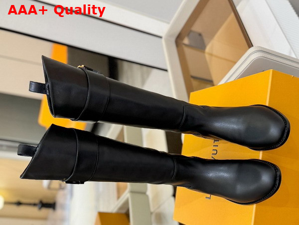 Louis Vuitton Amiral High Boot in Black Plain Calf Leather 1AGWIC Replica