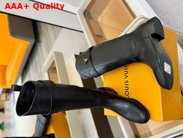 Louis Vuitton Amiral High Boot in Black Plain Calf Leather 1AGWIC Replica