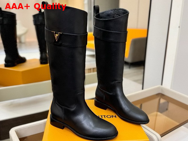 Louis Vuitton Amiral High Boot in Black Plain Calf Leather 1AGWIC Replica