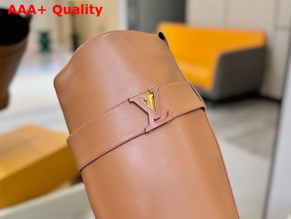 Louis Vuitton Amiral High Boot in Cognac Brown Plain Calf Leather 1AGWIS Replica