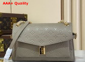 Louis Vuitton Anytime Flap Bag in Tourterelle Gray Monogram Empreinte Leather M14973 Replica
