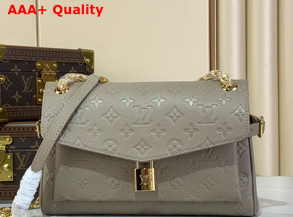 Louis Vuitton Anytime Flap Bag in Tourterelle Gray Monogram Empreinte Leather M14973 Replica
