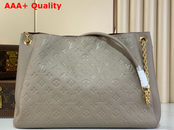 Louis Vuitton Anytime MM Handbag in Tourterelle Gray Monogram Empreinte Leather M14658 Replica