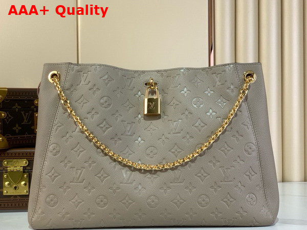 Louis Vuitton Anytime MM Handbag in Tourterelle Gray Monogram Empreinte Leather M14658 Replica