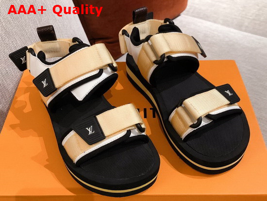 Louis Vuitton Arcade Flat Sandal in Beige Replica