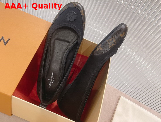 Louis Vuitton Archlight Flat Ballerina Black Technical Satin and Monogram Canvas Replica