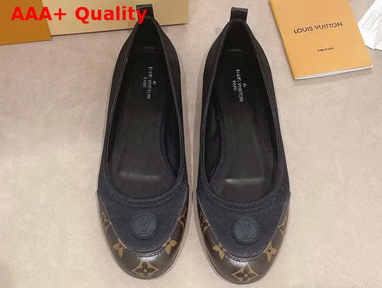 Louis Vuitton Archlight Flat Ballerina Black Technical Satin and Monogram Canvas Replica