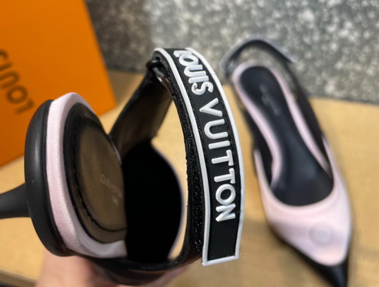 Louis Vuitton Archlight Slingback Pump Light Pink Technical Satin and Calf Leather Replica