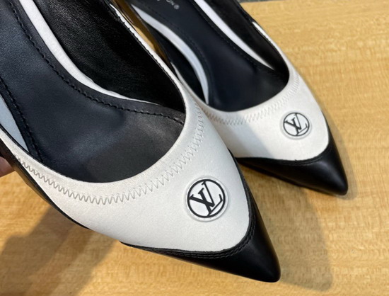 Louis Vuitton Archlight Slingback Pump White Technical Satin and Calf Leather 1A9QTQ Replica