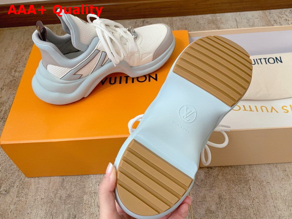 Louis Vuitton Archlight Sneaker in White Mesh and Light Blue Calf Leather Replica