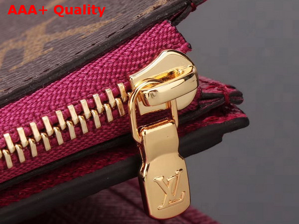 Louis Vuitton Ariane Wallet Monogram Coated Canvas with Cowhide Trim Fuchsia M62036 Replica