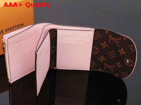 Louis Vuitton Ariane Wallet Monogram Coated Canvas with Cowhide Trim Rose Ballerine M62037 Replica