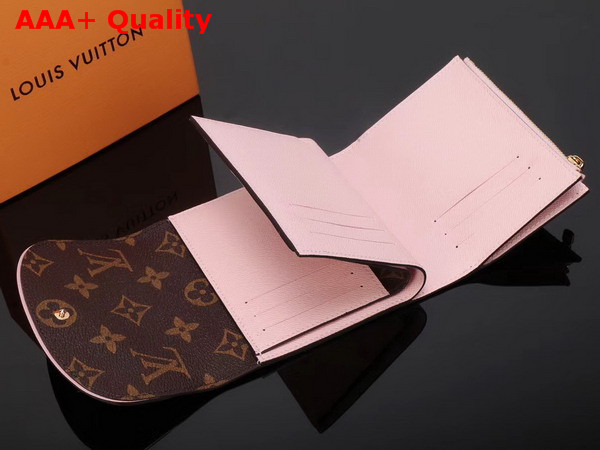 Louis Vuitton Ariane Wallet Monogram Coated Canvas with Cowhide Trim Rose Ballerine M62037 Replica