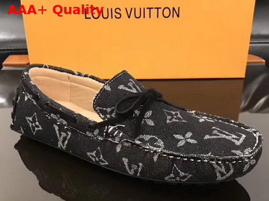 Louis Vuitton Arizona Moccasin in Black Denim Monogram Canvas Replica