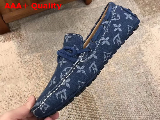 Louis Vuitton Arizona Moccasin in Navy Denim Monogram Canvas 1A4TTE Replica