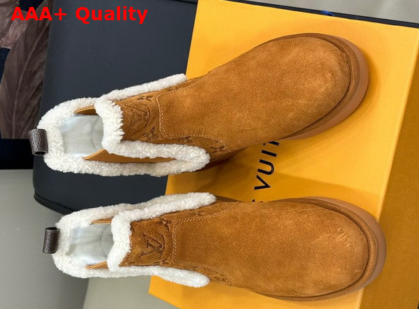 Louis Vuitton Aspen Chelsea Ankle Boot in Cognac Brown Monogram Debossed Suede Calf Leather 1ADC7T Replica