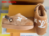 Louis Vuitton Aspen Comfort Clog in Camel Brown Shearling Replica