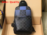 Louis Vuitton Avenue Sling Bag in Blue Damier Graphite Giant Canvas N40404 Replica
