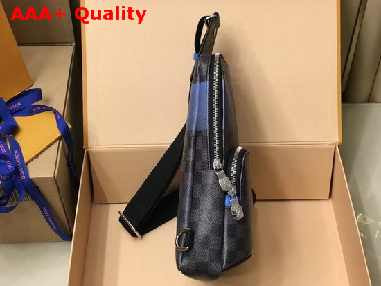 Louis Vuitton Avenue Sling Bag in Blue Damier Graphite Giant Canvas N40404 Replica