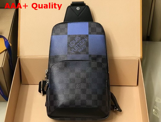 Louis Vuitton Avenue Sling Bag in Blue Damier Graphite Giant Canvas N40404 Replica