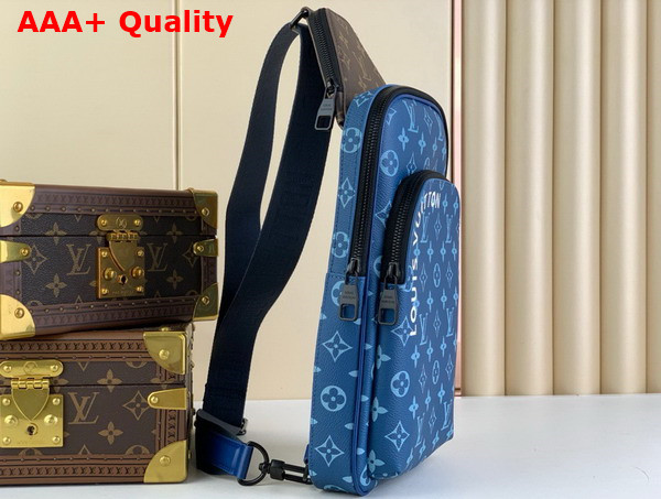 Louis Vuitton Avenue Slingbag NM in Atlantic Blue Monogram Coated Canvas M23782 Replica