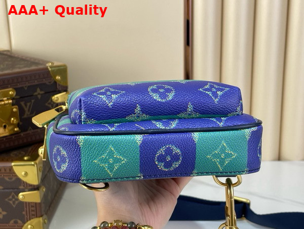 Louis Vuitton Avenue Slingbag PM Blue Stripes Monogram Heritage Coated Canvas M26419 Replica