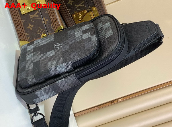 Louis Vuitton Avenue Slingbag PM Damoflage Black Coated Canvas M14953 Replica