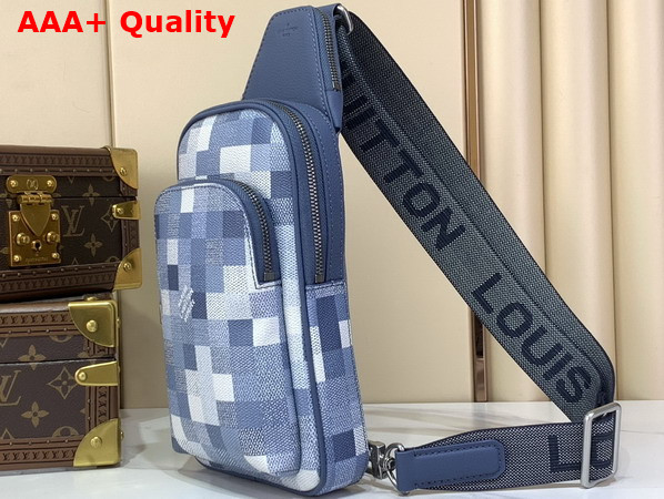Louis Vuitton Avenue Slingbag PM Indigo Blue Damoflage Coated Canvas M28589 Replica