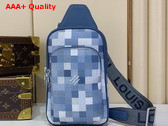 Louis Vuitton Avenue Slingbag PM Indigo Blue Damoflage Coated Canvas M28589 Replica