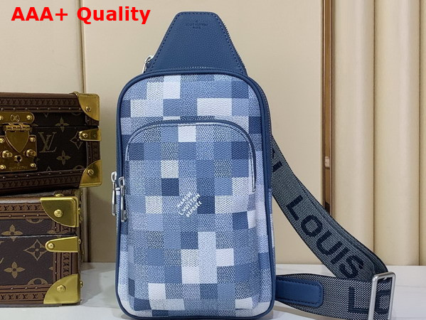 Louis Vuitton Avenue Slingbag PM Indigo Blue Damoflage Coated Canvas M28589 Replica